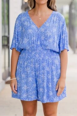 Porch Swing At Sunset Romper, Blue -Chic Soul Store PorchSwingAtSunsetRomper Blue 2