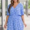 Porch Swing At Sunset Romper, Blue 1 Porch Swing At Sunset Romper, Blue -Chic Soul Store PorchSwingAtSunsetRomper Blue 3