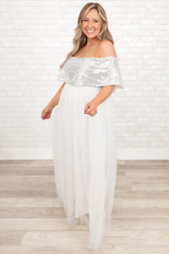 Posh Outlook Maxi Dress, Silver 10 Posh Outlook Maxi Dress, Silver -Chic Soul Store PoshOutlookMaxiDress Silver 4