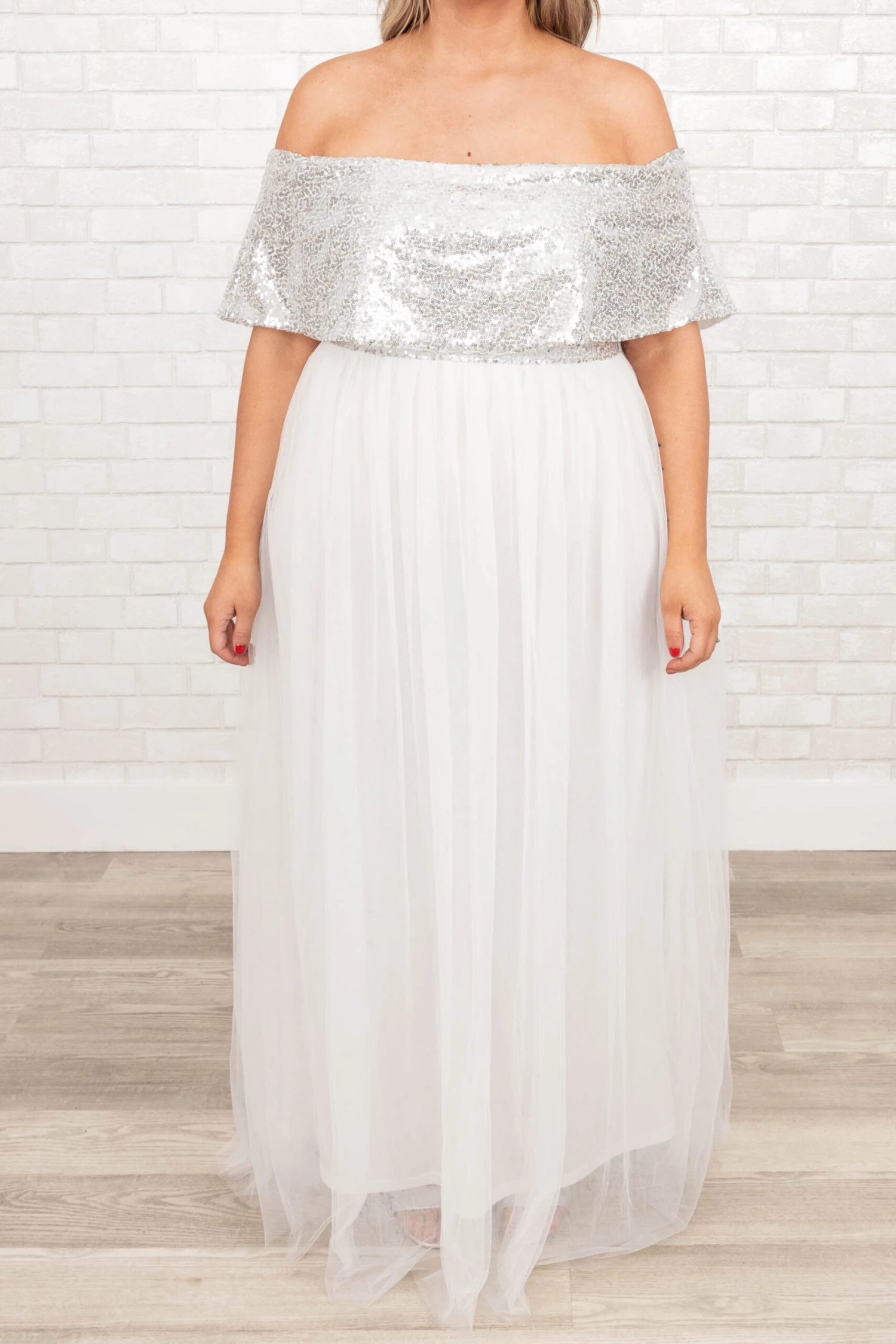 Posh Outlook Maxi Dress, Silver 6 Posh Outlook Maxi Dress, Silver - Image 4