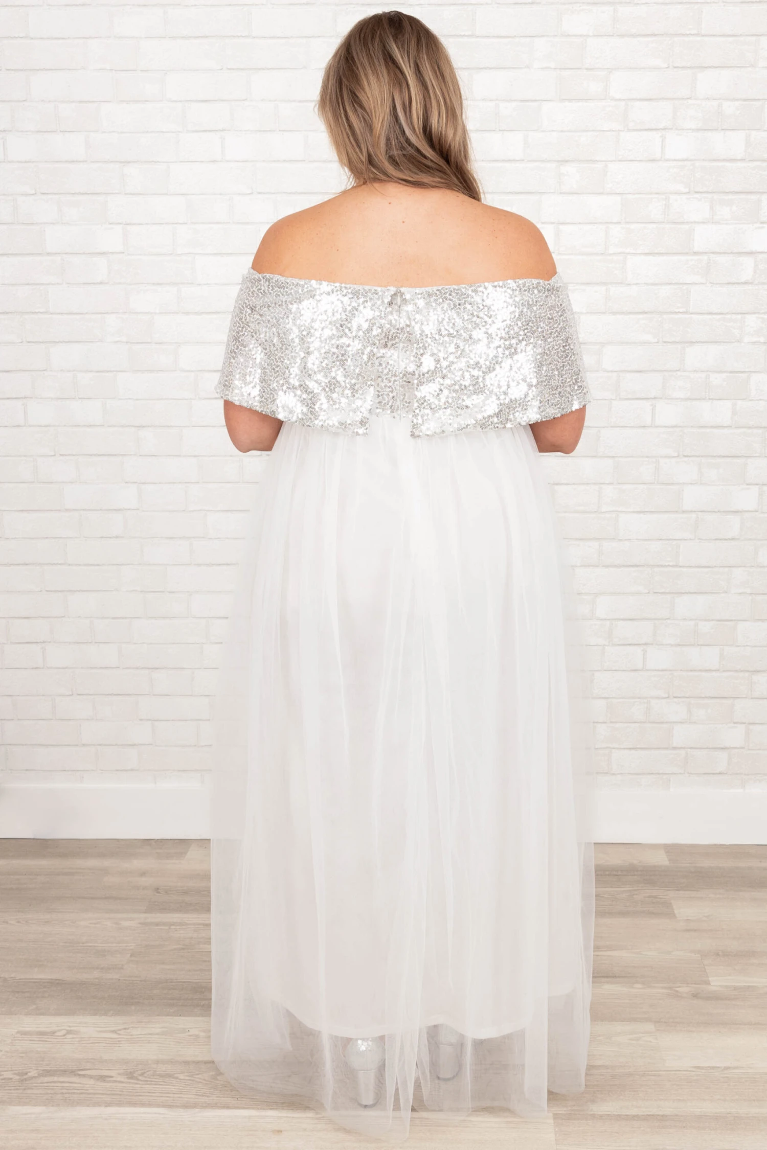 Posh Outlook Maxi Dress, Silver 7 Posh Outlook Maxi Dress, Silver - Image 5