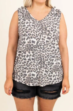 Postcard Perfection Tank, Gray 11 Postcard Perfection Tank, Gray -Chic Soul Store PostcardPerfectionTank Gray 9178