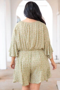 Potluck Please Romper, Pear Green -Chic Soul Store PotluckPleaseRomper PearGreen 2247