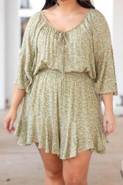 Potluck Please Romper, Pear Green -Chic Soul Store PotluckPleaseRomper PearGreen 2249
