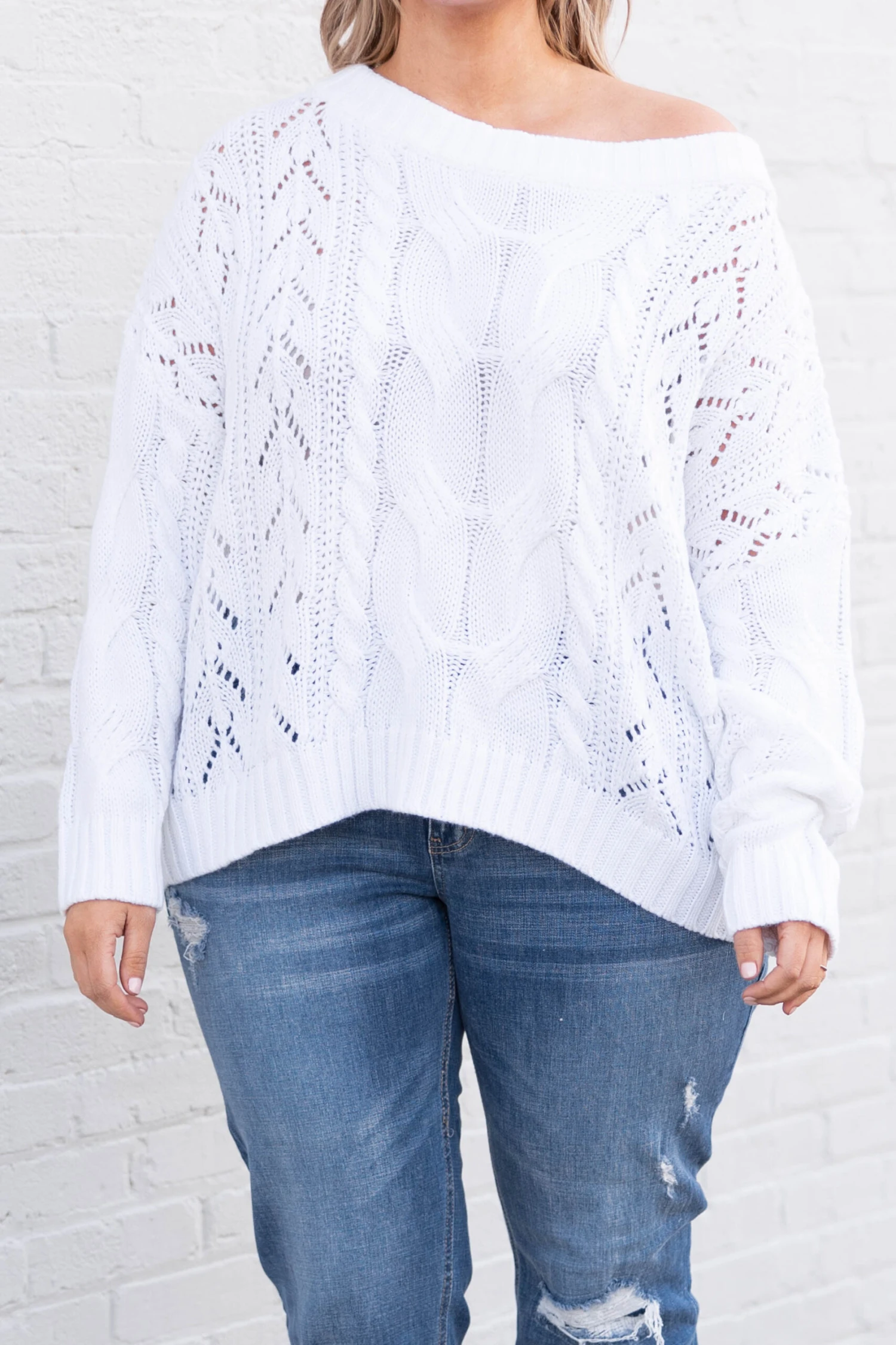 Powerful Thing Sweater, White 6 Powerful Thing Sweater, White - Image 4