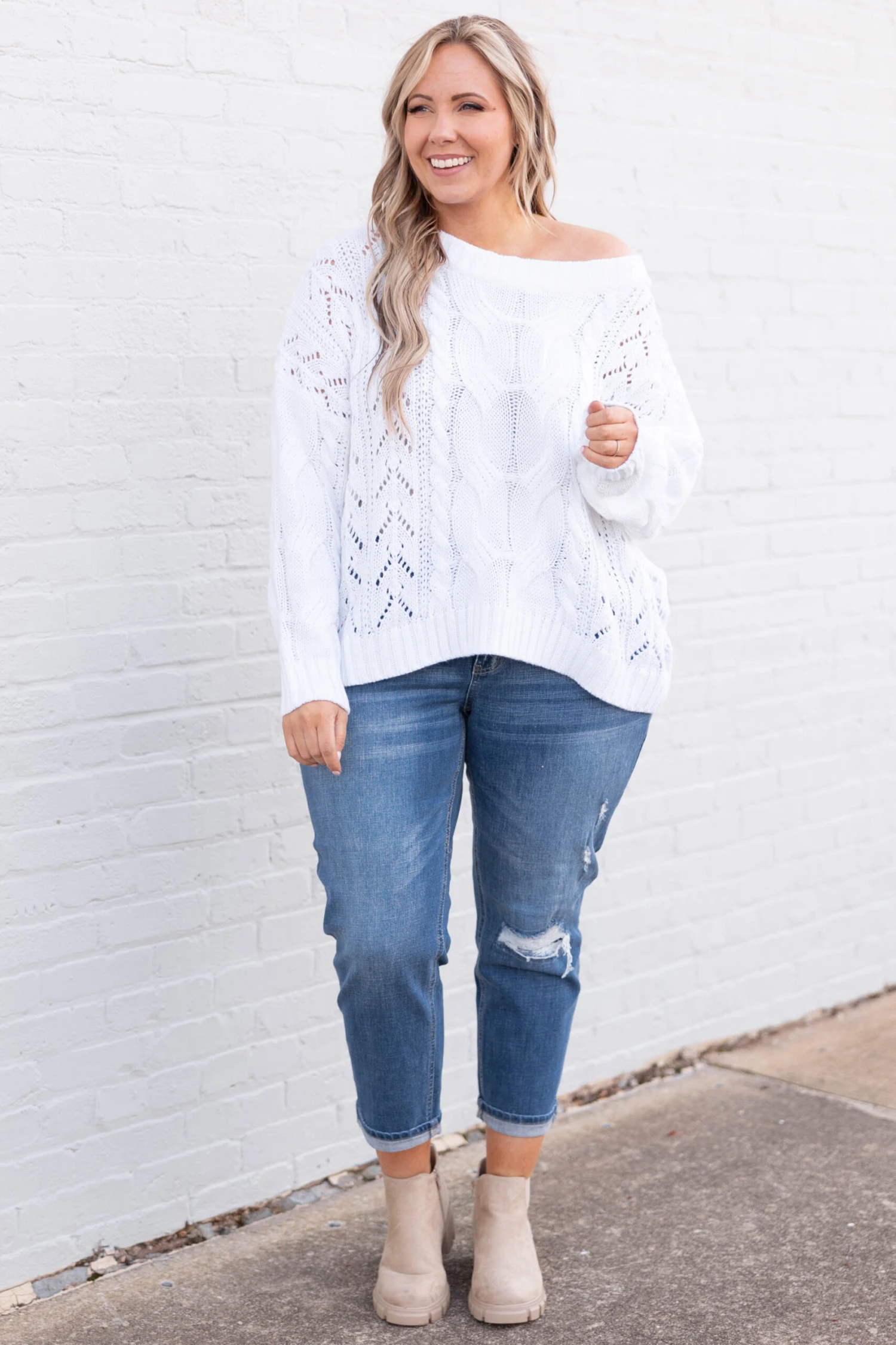 Powerful Thing Sweater, White 4 Powerful Thing Sweater, White - Image 2