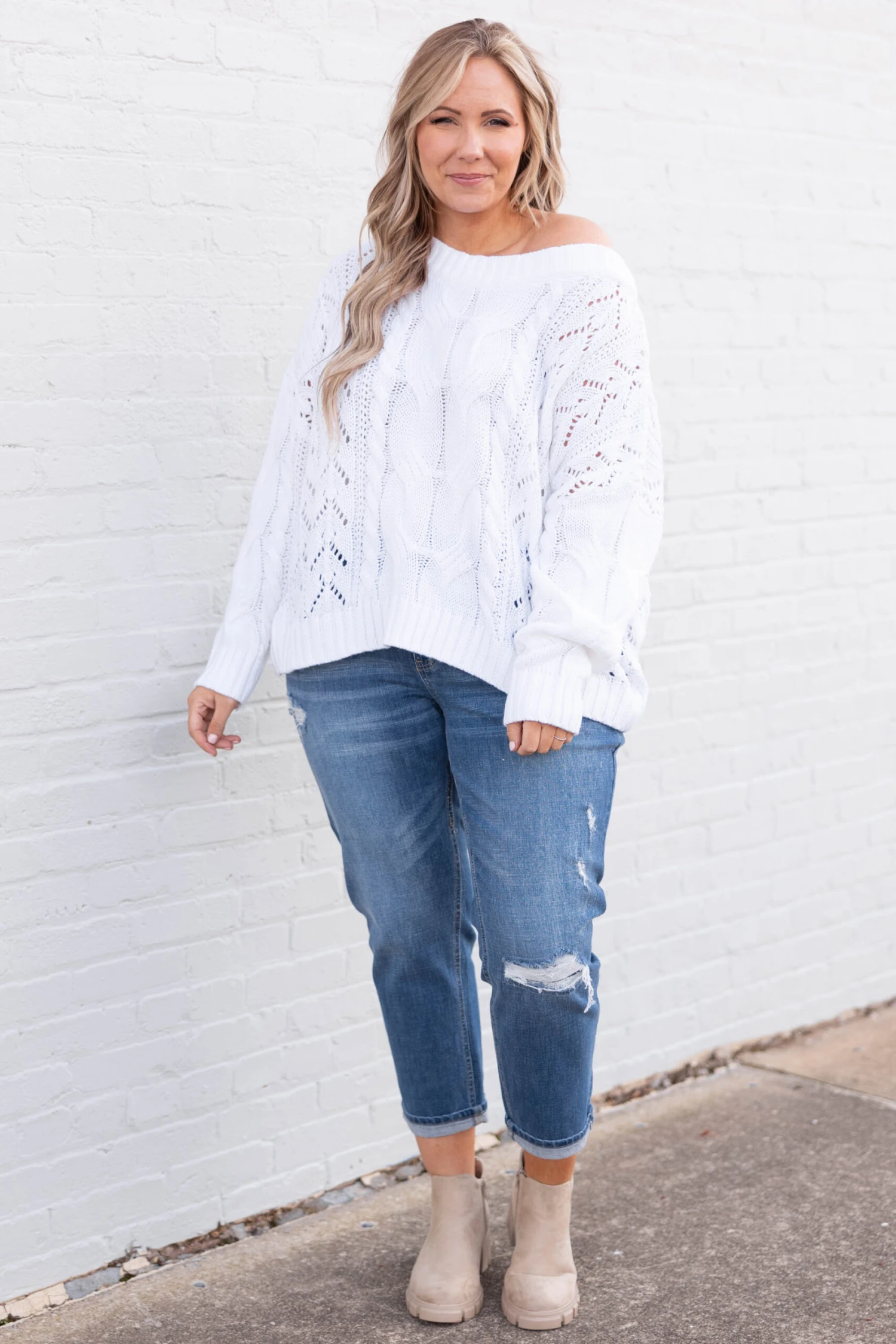 Powerful Thing Sweater, White 5 Powerful Thing Sweater, White - Image 3