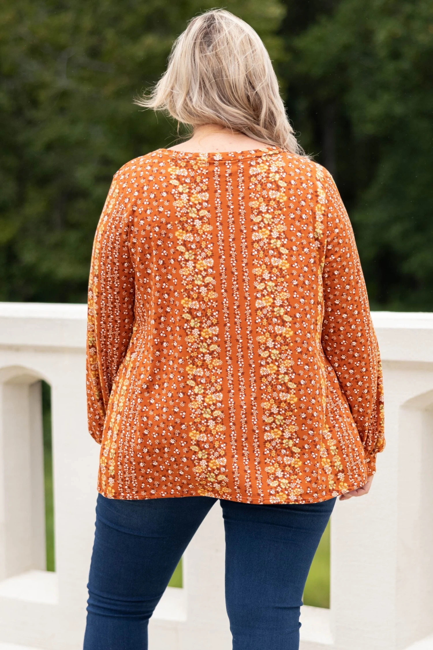Prairie Floral Top, Rust 7 Prairie Floral Top, Rust - Image 5