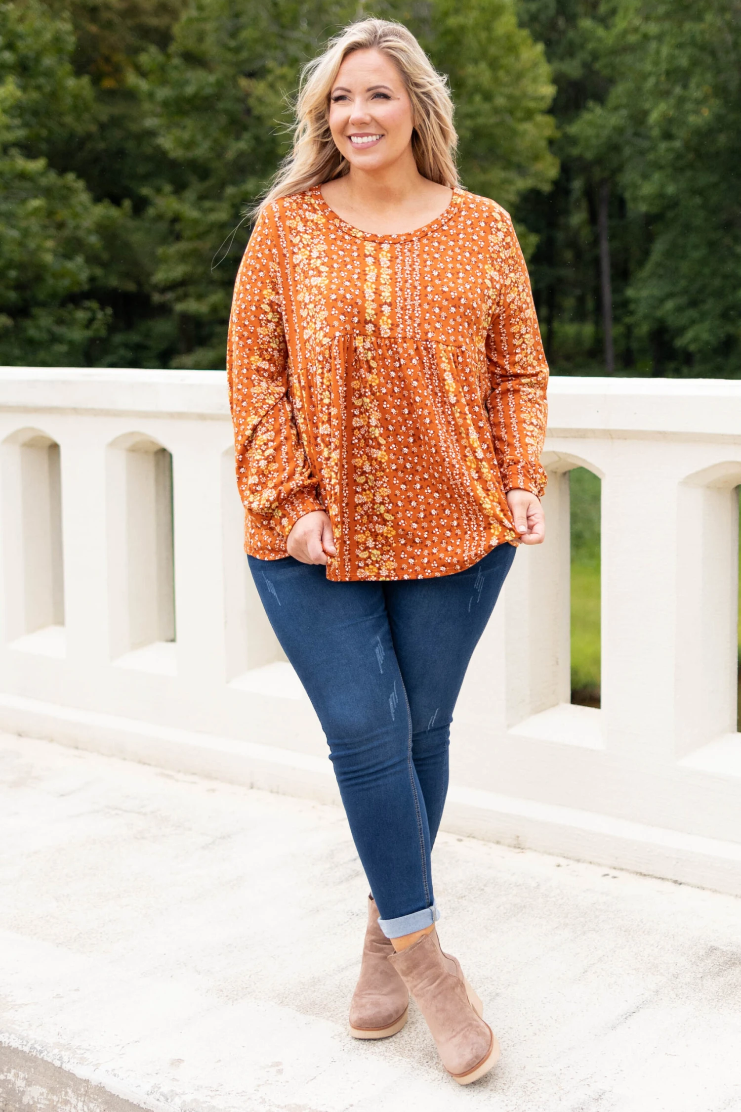 Prairie Floral Top, Rust 4 Prairie Floral Top, Rust - Image 2