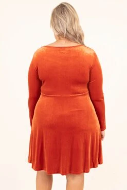 Pretty And Poised Dress, Orange -Chic Soul Store PrettyAndPoisedDress Orange 0704