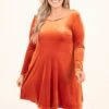 Pretty And Poised Dress, Orange -Chic Soul Store PrettyAndPoisedDress Orange 0706