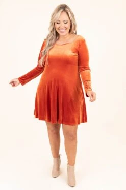 Pretty And Poised Dress, Orange -Chic Soul Store PrettyAndPoisedDress Orange 0708