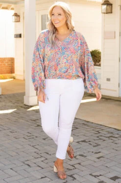 Pretty In Paisley Top, Jade Mix -Chic Soul Store PrettyInPaisleyTop Jade 4