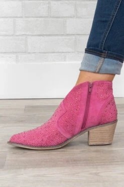 Pretty Pinkalicious Booties, Fuchsia -Chic Soul Store PrettyPinkaliciousBooties Fuchsia 9544