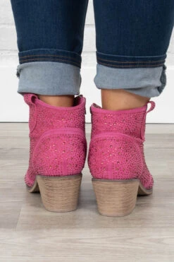 Pretty Pinkalicious Booties, Fuchsia -Chic Soul Store PrettyPinkaliciousBooties Fuchsia 9545
