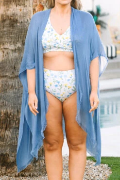 Private Oasis Kimono, Denim Blue -Chic Soul Store PrivateOasisKimono DenimBlue