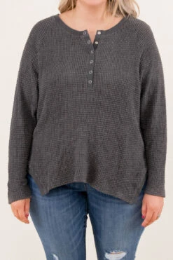 Pull Me Under Top, Charcoal -Chic Soul Store PullMeUnderTop Charcoal 2445