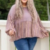 Pure Wonder Top, Deep Mauve/Sepia/Butterscotch -Chic Soul Store PureWonderTop DeepMauve Sepia Butterscotch 8509