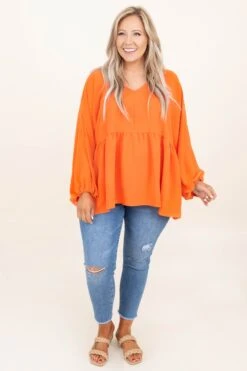 Queen For A Day Top, Orange 10 Queen For A Day Top, Orange -Chic Soul Store QueenForADayTop Orange 9930