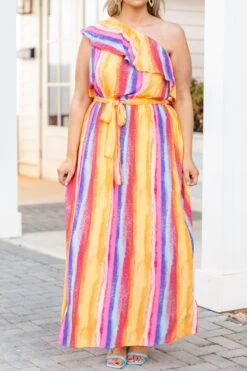 Queen Of Stripes Dress, Multi -Chic Soul Store QueenOfStripesDress Multi 9438