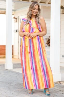 Queen Of Stripes Dress, Multi -Chic Soul Store QueenOfStripesDress Multi 9440