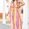 Queen Of Stripes Dress, Multi 2 Queen Of Stripes Dress, Multi -Chic Soul Store QueenOfStripesDress Multi 9441