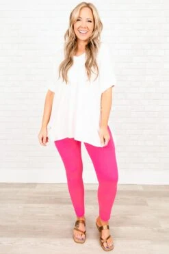 Quick With It Leggings, Neon Pink 10 Quick With It Leggings, Neon Pink -Chic Soul Store QuickWithItLeggings NeonPink 4