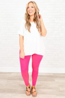 Quick With It Leggings, Neon Pink 12 Quick With It Leggings, Neon Pink -Chic Soul Store QuickWithItLeggings NeonPink 5