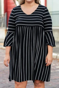 Ready For Work Dress, Black-White -Chic Soul Store ReadyForWorkDress Black White 1097