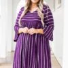 Ready For Work Dress, Plum-Ivory -Chic Soul Store ReadyForWorkDress Plum Ivory 9358