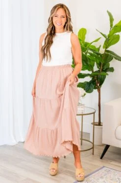 Refreshing Breeze Skirt, Dusty Rose -Chic Soul Store RefreshingBreezeSkirt DustyRose 5