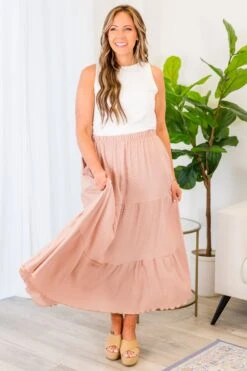 Refreshing Breeze Skirt, Dusty Rose -Chic Soul Store RefreshingBreezeSkirt DustyRose 6