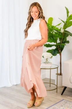 Refreshing Breeze Skirt, Dusty Rose -Chic Soul Store RefreshingBreezeSkirt DustyRose 7