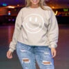 Remember To Smile Sweatshirt, Cream -Chic Soul Store RememberToSmileSweatshirt Cream 8930