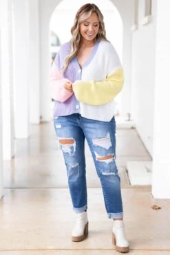 Reminders Of Memories Cardigan, Pink Multi -Chic Soul Store RemindersOfMemoriesCardigan PinkMulti 9993