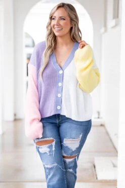 Reminders Of Memories Cardigan, Pink Multi