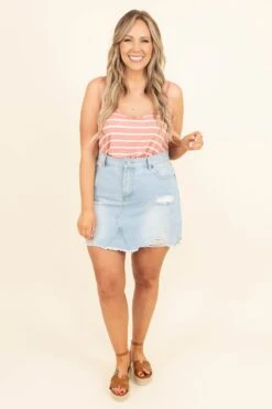 Rhythm Of Love Skirt, Light Denim -Chic Soul Store RhythmOfLoveSkirt LightDenim 9735