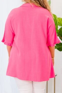 Riddle Me This Button Top, Pink -Chic Soul Store RiddleMeThisButtonTop Pink 2
