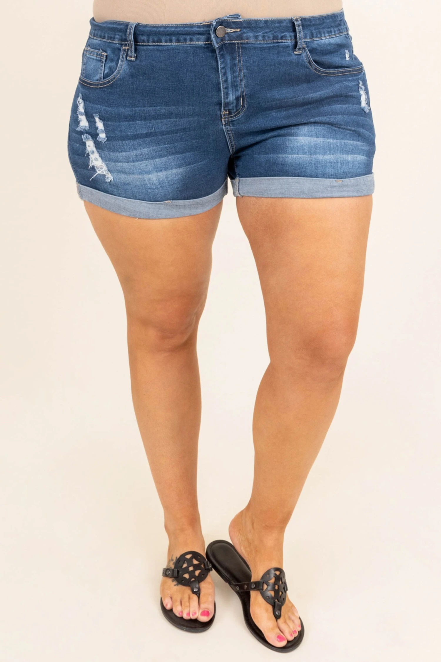 Rock With Us Shorts, Dark Wash 5 Rock With Us Shorts, Dark Wash - Image 3