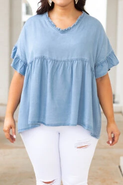 Rockin' Years Top, Light Denim -Chic Soul Store Rockin YearsTop LightDenim 5514