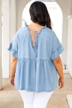 Rockin' Years Top, Light Denim -Chic Soul Store Rockin YearsTop LightDenim 5515