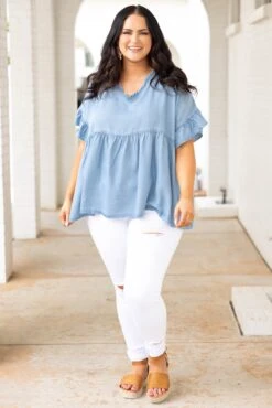 Rockin' Years Top, Light Denim -Chic Soul Store Rockin YearsTop LightDenim 5516