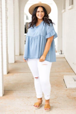 Rockin' Years Top, Light Denim -Chic Soul Store Rockin YearsTop LightDenim 5519