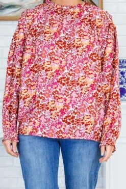 Rocking My Colors Blouse, Maroon Multi 13 Rocking My Colors Blouse, Maroon Multi -Chic Soul Store RockingMyColorsBlouse MaroonMulti 3