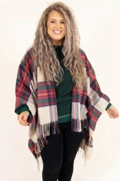 Rocky Road Poncho, Red-Green