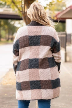 Rooting For Romance Cardigan, Taupe Multi -Chic Soul Store RootingForRomanceCardigan TaupeMulti 9280