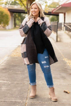 Rooting For Romance Cardigan, Taupe Multi -Chic Soul Store RootingForRomanceCardigan TaupeMulti 9287