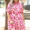 Rose Gardens Dress, Blush -Chic Soul Store RoseGardensDress Blush 9913