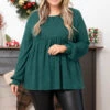 Rose In The Dark Top, Hunter Green -Chic Soul Store RoseInTheDarkTop HunterGreen