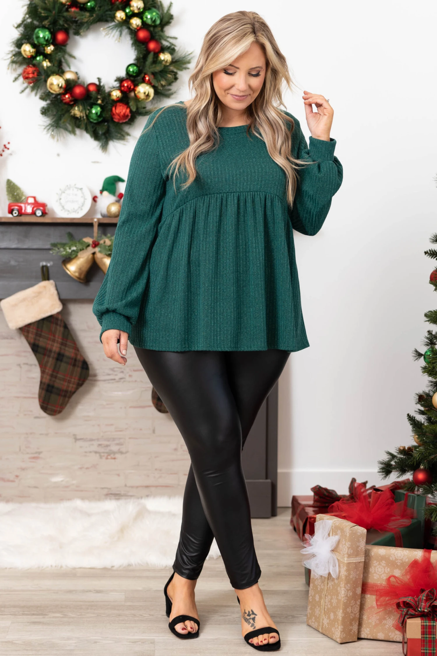 Rose In The Dark Top, Hunter Green 5 Rose In The Dark Top, Hunter Green - Image 3